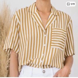 AYR Carme and White Striped Button Down Shirt size S
